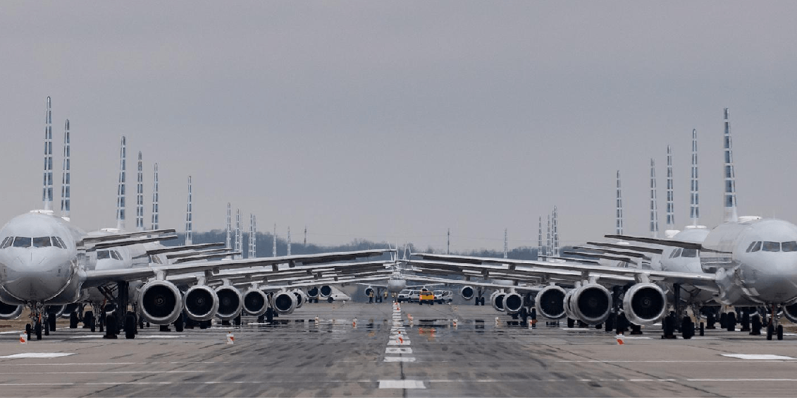 Planes grounded at the airport